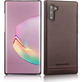 👉 Coffee echt leer backcover hoes bruin Pierre Cardin - lederen Samsung Galaxy Note 10 9145425550288