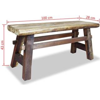 👉 Active hout Bank 100x28x43 cm massief gerecycled 8718475569060