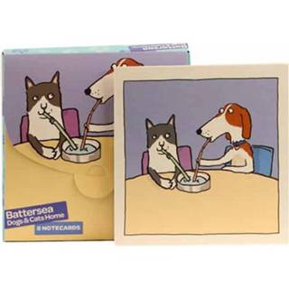 👉 Active Notecards Woodmansterne Kat en Hond Drinken (Set van 8) 5015877377501