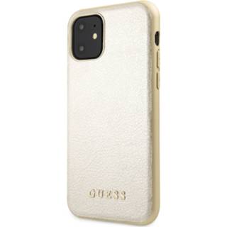 👉 Goud backcover hoes waardig kunstleer Guess - iPhone 11 3700740463116