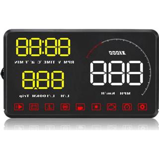👉 Projector A9 5.5 Inch Car HUD OBD OBD2 Head Up Display Digital Speedometer Windshield Fatigue Alarm Fuel Speed Gauge