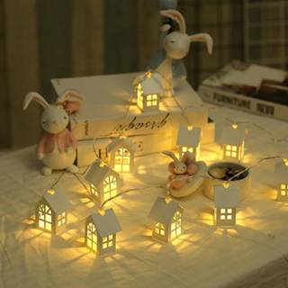 👉 Bruiloft LichtHouten 10 LED 2 m Band String Licht Huis Interieur Kerst - Battery