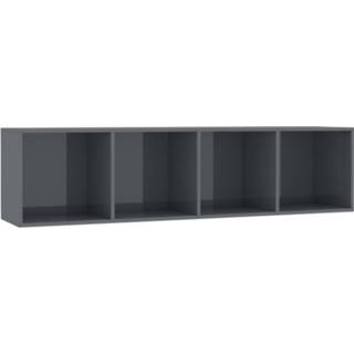 👉 Active grijs Boekenkast/tv-meubel 143x30x36 cm hoogglans 8719883674308
