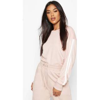 👉 Vrouwen stone Side Stripe Soft lounge Sweat,