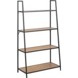 👉 Wandkast zwart metaal Jaxx - 138x77x36 cm Leen Bakker 5713941100443