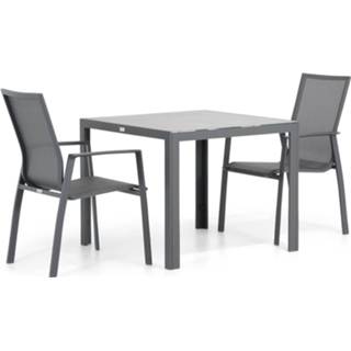 👉 Tuinset antracite dining sets grijs-antraciet Lifestyle Ultimate/Varano 90 cm 3-delig