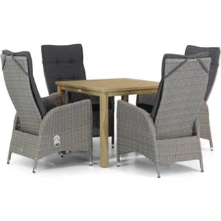 👉 Tuinset wicker Half Round Grey dining sets grijs-antraciet Garden Collections Lincoln/Weston 90 cm 5-delig