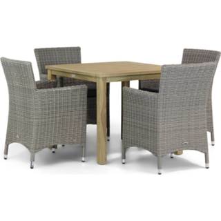 Tuinset wicker Half Round Grey dining sets grijs-antraciet Garden Collections Dublin/Weston 90 cm 5-delig