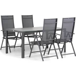 👉 Terrastafel antracite dining sets grijs-antraciet Domani Sortino/Varano tuintafel 160 cm tuinset 5-delig