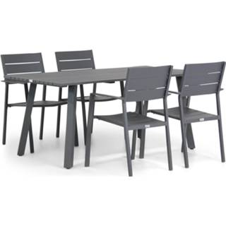 👉 Tuinset aluminium anthracite dining sets grijs-antraciet Lifestyle Stella/Villagio 170 cm 5-delig