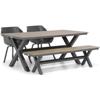 👉 Tuinset kunststof xerix dining sets grijs-antraciet Hartman Sophie element/Forest 180 cm 4-delig