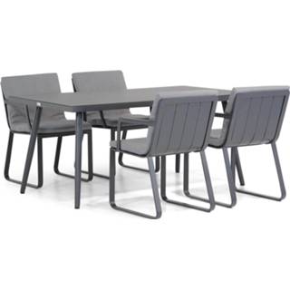 👉 Tuinset aluminium anthracite dining sets grijs-antraciet Lifestyle Estancia/Valencia 170 cm 5-delig