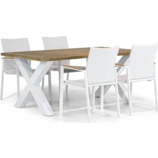 👉 Tuinset wit dining sets Lifestyle Brandon/Cardiff 180 cm 5-delig