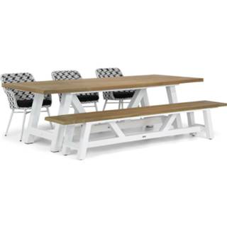 👉 Tuinset wicker Mixed Black-White picknick sets zwart-wit Lifestyle Crossway/Florence 260 cm dining 5-delig