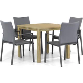 👉 Tuinset antracite dining sets grijs-antraciet Lifestyle Rome/Weston 90 cm 5-delig