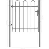 👉 Zwart staal active Poort met gebogen bovenkant enkel 1x1 m 8719883769486