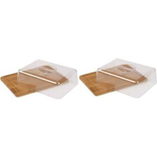 👉 Kaasplank 2x Kaasdoos/kaasplank met deksel 25 x 20 cm