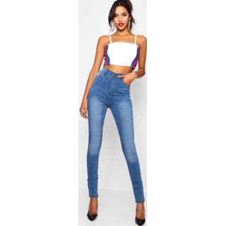 👉 Skinny jeans Mid Blue vrouwen Tall High Rise 5 Pocket