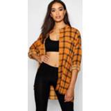 👉 Grandad Collar Oversized flannel Shirt, Mustard