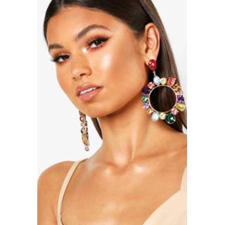 👉 Multi Gem Statement Earrings, Multi