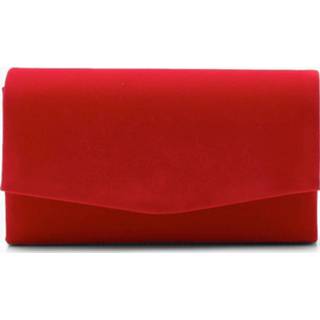 👉 Handtas vrouwen rood One Size Structured Suedette Clutch Bag & Chain, Red