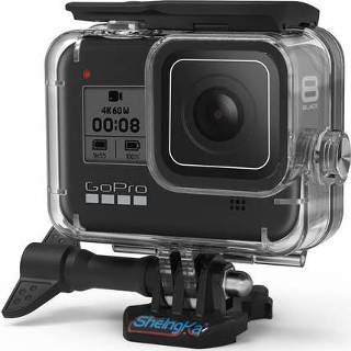 👉 Action sports camera zwart SheIngKa FLW318 60M waterdichte onderwaterduik beschermhoes Shell voor GoPro Hero 8 Black