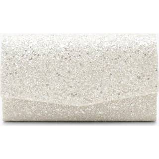 👉 Chunky Glitter Structured Clutch Bag, White