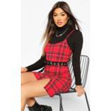 👉 Shirt rood vrouwen Flannel Funnel Neck Long Sleeve Set, Red