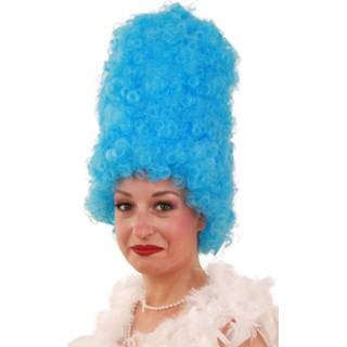 👉 Pruik turkoois Mooie Curly hoog turquoise