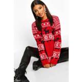 👉 Sweater rood m vrouwen Christmas Fairisle Knitted sweater, Red