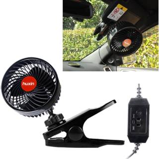 👉 Elektrische auto ventilatoren active HUXIN HX-T604 12 W 6 inch 360 Graden Verstelbare Rotatie Clip Een hoofd Geluidsarm Mini Fan met Schakelaar, DC24V 6922680243307