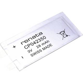 👉 Batterij Renata Thin-Film Primary CP042350.IB Speciale Prismatisch U-soldeerlip Lithium 3 V 28 mAh 1 stuks 785618157109