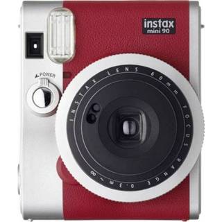 👉 Flitser rood zilver Fujifilm Instax Mini 90 Neo Red Polaroidcamera Rood, Optische zoeker, Met ingebouwde 4547410407563