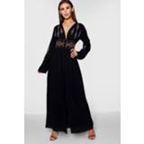 👉 Petite Embroidered Button Front Maxi Dress, Black