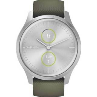 👉 Smartwatch donkergroen mosgroen silicone Garmin vivomove Style, Silver-Moss Green, 753759234379