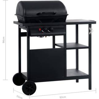 👉 Gasbarbecue met 3-laags zijtafel zwart