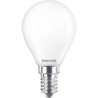 👉 Ledlamp Philips LED-lamp Energielabel: A++ (A++ - E) E14 Kogel 6.5 W = 60 Koudwit (Ã x l) 4.5 cm Niet dimbaar 1 stuks 8718699648527