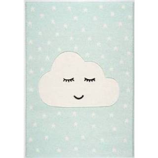 👉 Tapijt wit groen kinderen LIVONE Kids Love Rugs Smiley Cloud mint/wit 120 x 170 cm - 758198332969