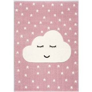 👉 Tapijt roze wit meisjes kinderen LIVONE Kids Love Rugs Smiley Cloud roze/wit 120 x 170 cm - Roze/lichtroze 758198332921