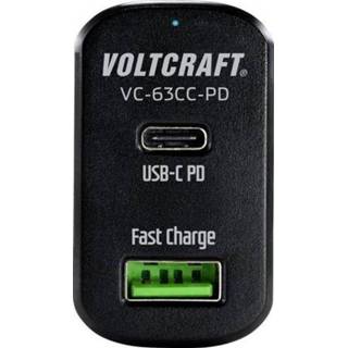 👉 VOLTCRAFT CAS-63 VC-63CC-PD USB-oplader Auto Uitgangsstroom (max.) 3 A 2 x USB, USB-C bus USB Power Delivery (USB-PD) 4053199920785