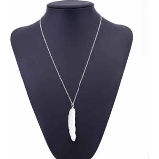 Hanger goud Vintage lange ketting sieraden eenvoudig Feather Necklaces(Gold) 8733253271904