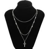 👉 Goud vrouwen Vintage Choker Cross Multi-Layer Necklace(Gold) 8733253393774