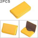 👉 Magnetische sluiting geel leder PU 2 PC's Premium Business naam Card Case met grootte: 10*6.5*1.7cm(Yellow) 6267051844555