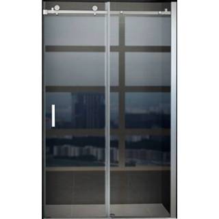 👉 Schuifdeur glas aluminium chroom Tweedelig Boss & Wessing Lusso 120x195 cm Helder Profiel 8719304704690