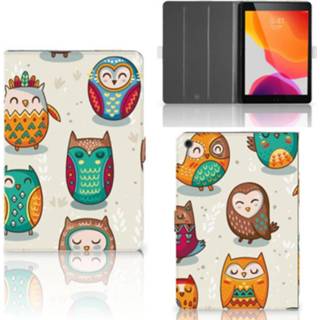👉 Flip case Apple iPad 10.2 (2019) Vrolijke Uilen 8720091305069