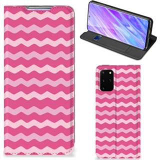 👉 Roze Samsung Galaxy S20 Plus Hoesje met Magneet Waves Pink 8720215230598