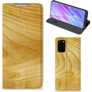 👉 Portemonnee hout Samsung Galaxy S20 Plus Book Wallet Case Licht 8720215849547