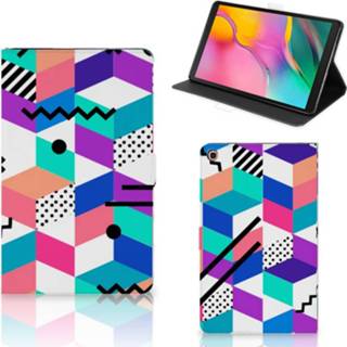 👉 Houten blok Samsung Galaxy Tab A 10.1 (2019) Tablet Beschermhoes Blokken Kleurrijk 8720215854145