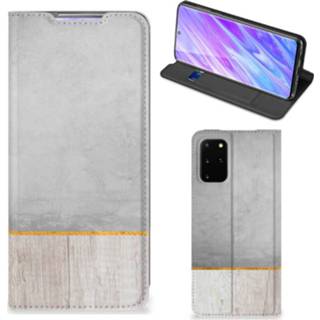 👉 Portemonnee Samsung Galaxy S20 Plus Book Wallet Case Wood Concrete 8720215895742