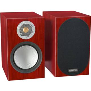 👉 Boekenplankspeaker zilver rood Monitor Audio: Silver 50 Boekenplank Speakers 2 stuks - Rosenut